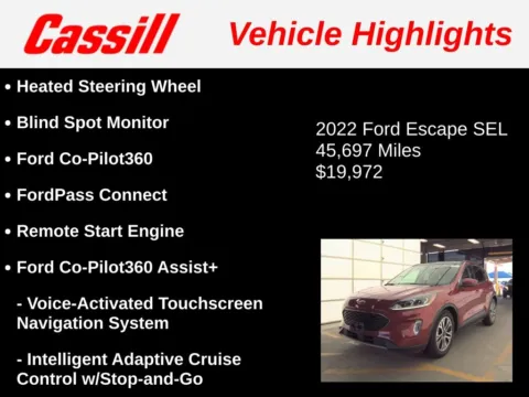 Another view of 2022 Ford Escape SEL for sale in Cedar Rapids, IA at Cassill Motors