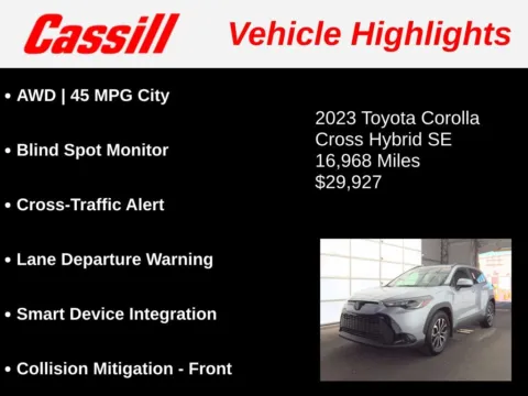 Another view of 2023 Toyota Corolla Cross Hybrid SE for sale in Cedar Rapids, IA at Cassill Motors