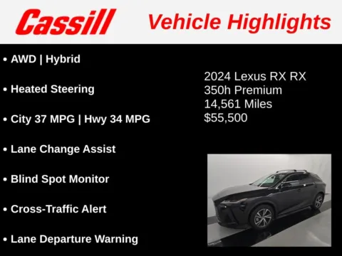 Another view of 2024 Lexus RX 350h Premium for sale in Cedar Rapids, IA at Cassill Motors