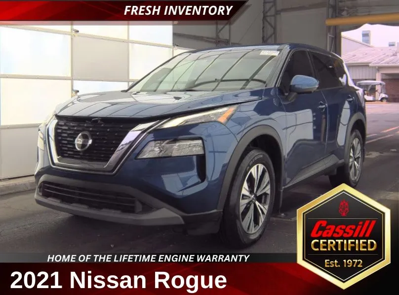 Blue 2021 Nissan Rogue SV for sale in Cedar Rapids, IA