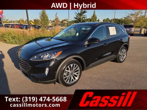 Black 2021 Ford Escape Hybrid Titanium for sale in Cedar Rapids, IA