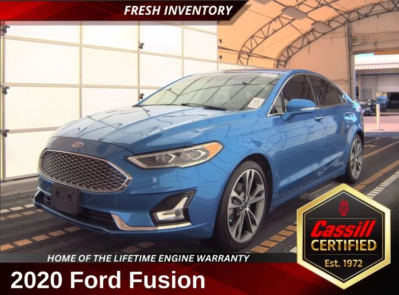 Blue 2020 Ford Fusion Titanium for sale in Cedar Rapids, IA