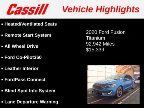 Another view of 2020 Ford Fusion Titanium for sale in Cedar Rapids, IA at Cassill Motors