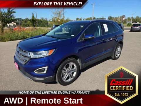 Blue 2015 Ford Edge Titanium for sale in Cedar Rapids, IA