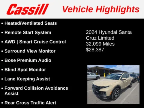 Another view of 2024 Hyundai Santa Cruz Limited for sale in Cedar Rapids, IA at Cassill Motors
