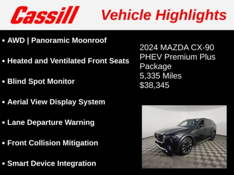 Another view of 2024 Mazda CX-90 PHEV Premium Plus for sale in Cedar Rapids, IA at Cassill Motors