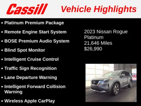 Another view of 2023 Nissan Rogue Platinum for sale in Cedar Rapids, IA at Cassill Motors