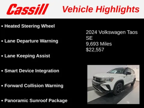 Another view of 2024 Volkswagen Taos 1.5T SE for sale in Cedar Rapids, IA at Cassill Motors