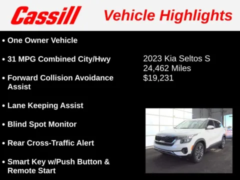 Another view of 2023 Kia Seltos S for sale in Cedar Rapids, IA at Cassill Motors