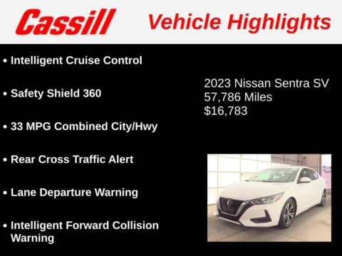 Another view of 2023 Nissan Sentra SV for sale in Cedar Rapids, IA at Cassill Motors