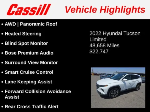 Another view of 2022 Hyundai Tucson Limited for sale in Cedar Rapids, IA at Cassill Motors