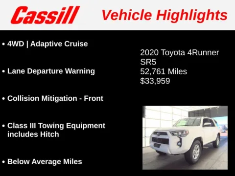Another view of 2020 Toyota 4Runner SR5 for sale in Cedar Rapids, IA at Cassill Motors