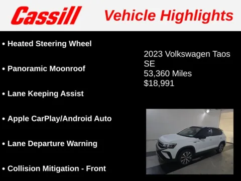 Another view of 2023 Volkswagen Taos 1.5T SE for sale in Cedar Rapids, IA at Cassill Motors