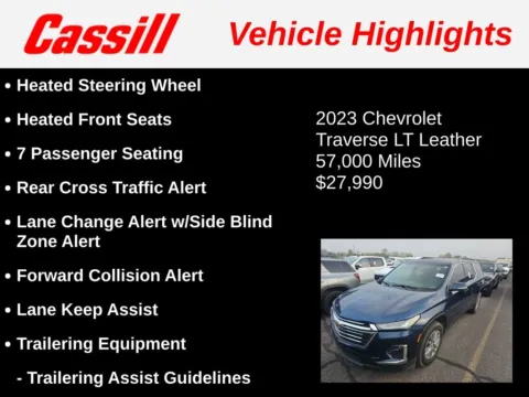 Another view of 2023 Chevrolet Traverse LT Leather for sale in Cedar Rapids, IA at Cassill Motors
