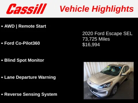 Another view of 2020 Ford Escape SEL for sale in Cedar Rapids, IA at Cassill Motors