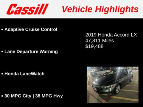 More photos of 2019 Honda Accord LX at Cassill Motors, IA