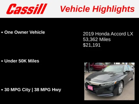 More photos of 2019 Honda Accord LX at Cassill Motors, IA