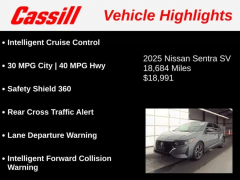 Another view of 2025 Nissan Sentra SV for sale in Cedar Rapids, IA at Cassill Motors