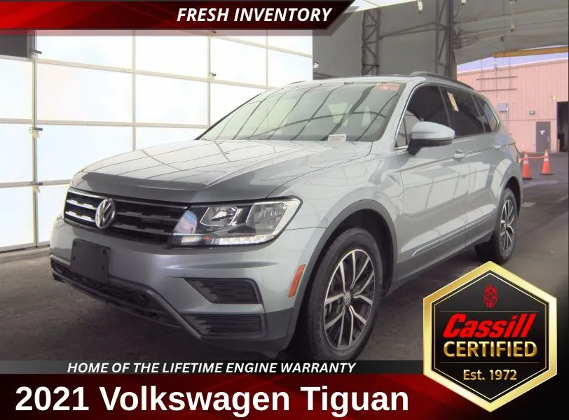 Silver 2021 Volkswagen Tiguan 2.0T SEL for sale in Cedar Rapids, IA