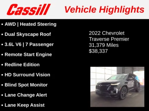 Another view of 2022 Chevrolet Traverse Premier for sale in Cedar Rapids, IA at Cassill Motors