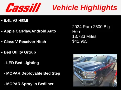 Another view of 2024 Ram 2500 Big Horn for sale in Cedar Rapids, IA at Cassill Motors