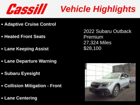 Another view of 2022 Subaru Outback Premium for sale in Cedar Rapids, IA at Cassill Motors