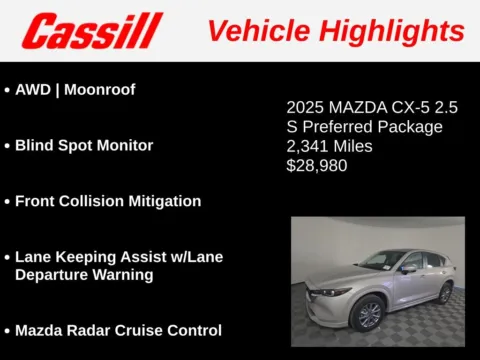 Another view of 2025 Mazda CX-5 2.5 S Preferred Package for sale in Cedar Rapids, IA at Cassill Motors