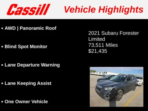 Another view of 2021 Subaru Forester Limited for sale in Cedar Rapids, IA at Cassill Motors
