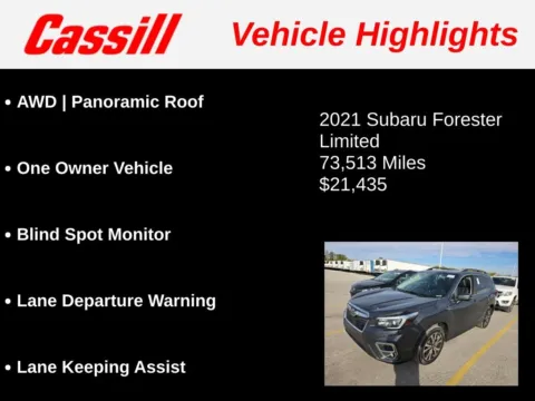 Another view of 2021 Subaru Forester Limited for sale in Cedar Rapids, IA at Cassill Motors