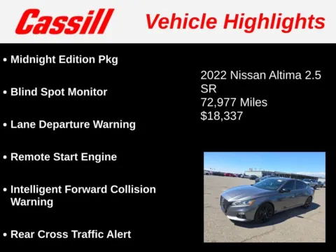 Another view of 2022 Nissan Altima 2.5 SR for sale in Cedar Rapids, IA at Cassill Motors