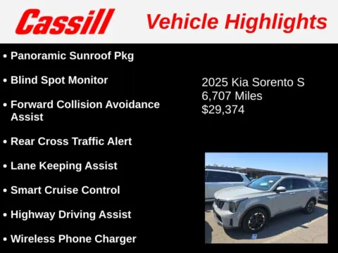 Another view of 2025 Kia Sorento S for sale in Cedar Rapids, IA at Cassill Motors