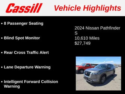 Another view of 2024 Nissan Pathfinder S for sale in Cedar Rapids, IA at Cassill Motors