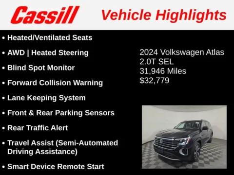 Another view of 2024 Volkswagen Atlas 2.0T SEL for sale in Cedar Rapids, IA at Cassill Motors