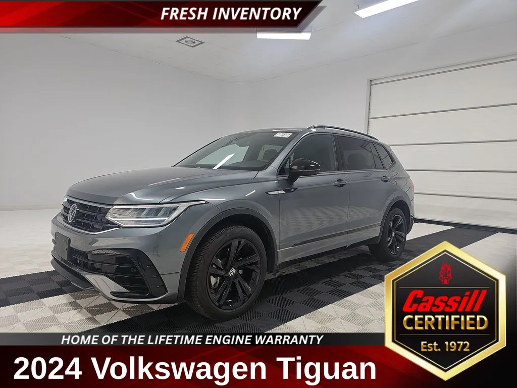Gray 2024 Volkswagen Tiguan 2.0T SE R-Line Black for sale in Cedar Rapids, IA