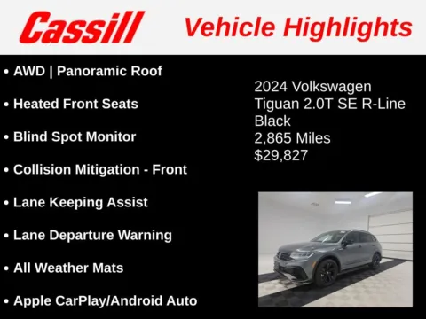 Another view of 2024 Volkswagen Tiguan 2.0T SE R-Line Black for sale in Cedar Rapids, IA at Cassill Motors