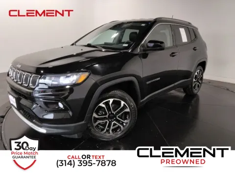 Black 2022 Jeep Compass Limited for sale in St. Charles, MO
