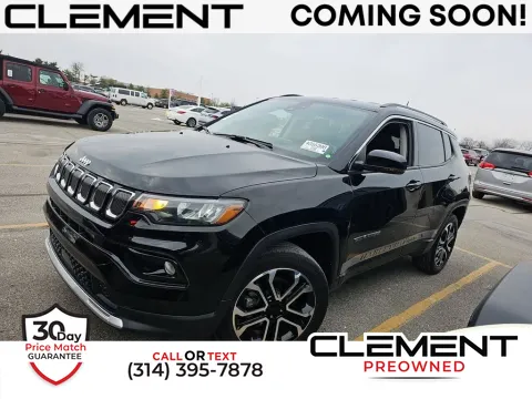 Black 2022 Jeep Compass Limited for sale in St. Charles, MO