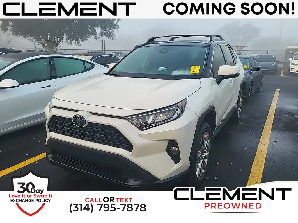 White 2021 Toyota RAV4 XLE Premium for sale in St. Charles, MO