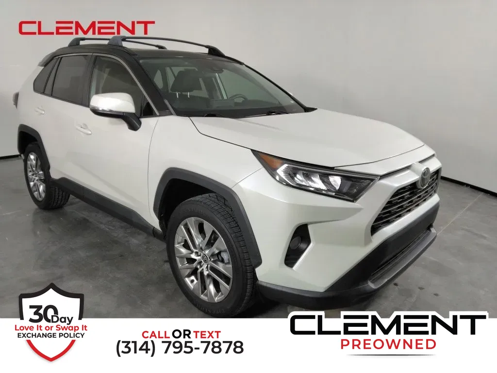 White 2021 Toyota RAV4 XLE Premium for sale in St. Charles, MO