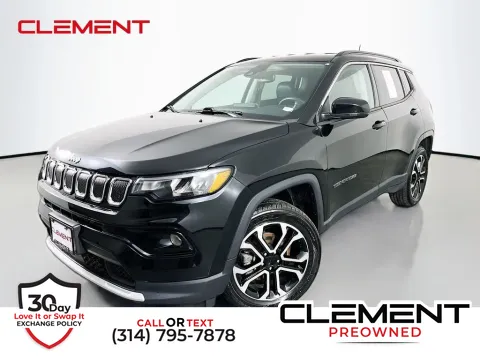 Black 2022 Jeep Compass Limited for sale in St. Charles, MO