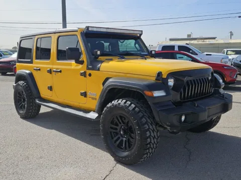 Yellow 2018 Jeep Wrangler Unlimited Sport S for sale in El Paso, TX