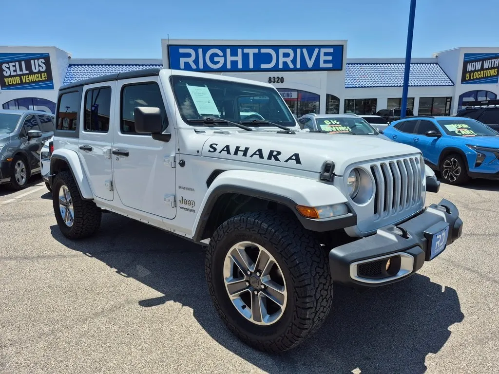 White 2020 Jeep Wrangler Unlimited Sahara for sale in El Paso, TX