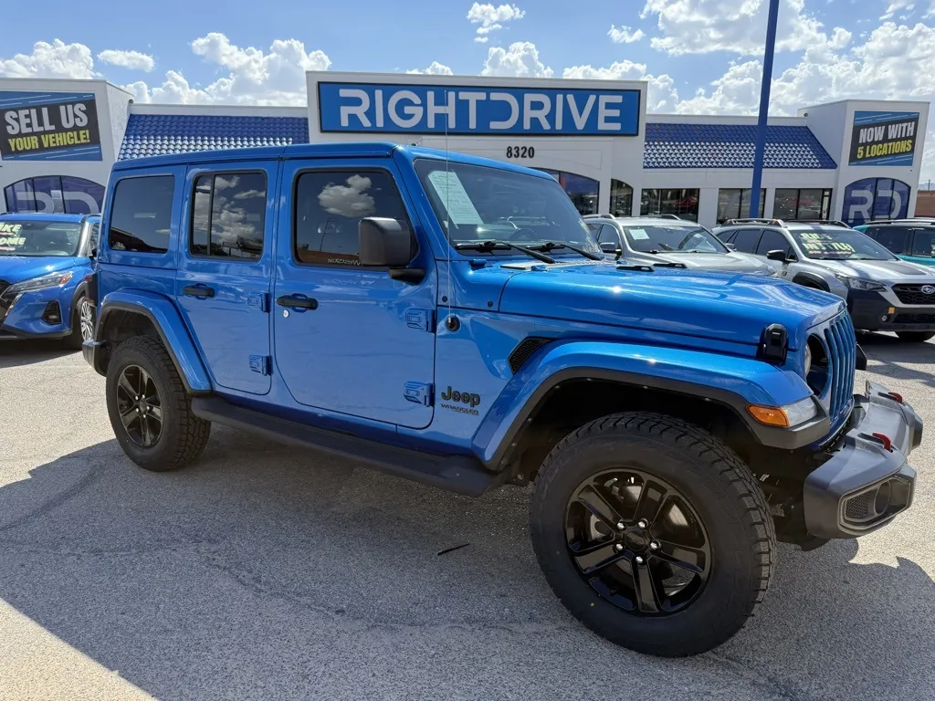 Blue 2021 Jeep Wrangler Unlimited Sahara Altitude for sale in El Paso, TX