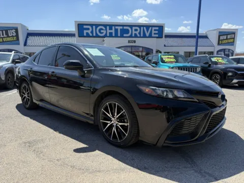Black 2021 Toyota Camry SE Nightshade for sale in El Paso, TX