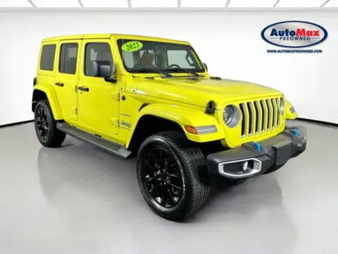 Yellow 2023 Jeep Wrangler Sahara 4xe for sale in Framingham, MA
