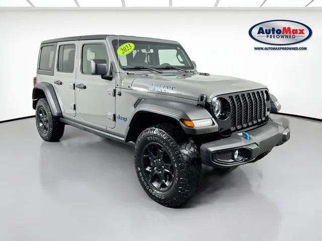 Gray 2023 Jeep Wrangler Willys 4xe for sale in Framingham, MA