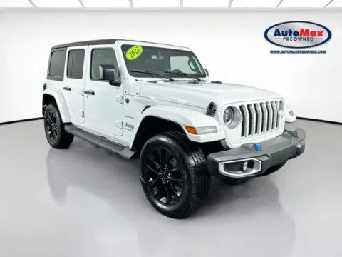 White 2023 Jeep Wrangler Sahara 4xe for sale in Framingham, MA