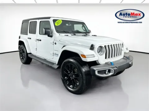 White 2023 Jeep Wrangler Sahara 4xe for sale in Framingham, MA