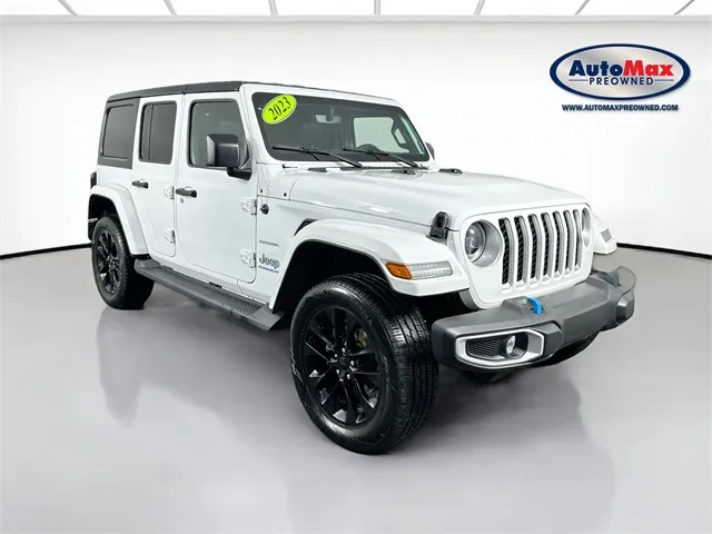 White 2023 Jeep Wrangler Sahara 4xe for sale in Framingham, MA