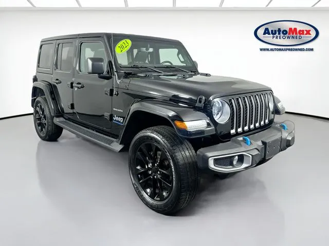 Black 2023 Jeep Wrangler Sahara 4xe for sale in Framingham, MA
